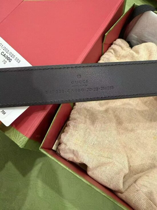 NWT Authentic Gucci Vintage Dark Brown Suede Bamboo GG Buckle Belt